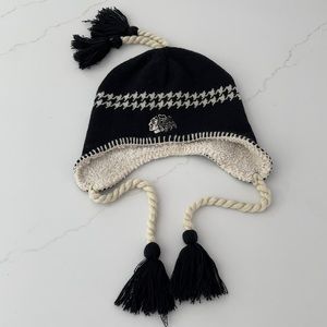 NHL Blackhawks black and white knit cap